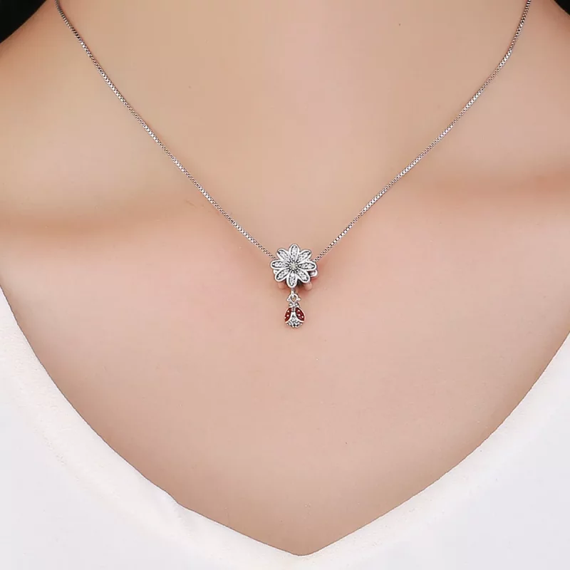 (imagen para) Charm de la historia de la mariquita de plata con estilo Pandora - SCC727 - Ver 5