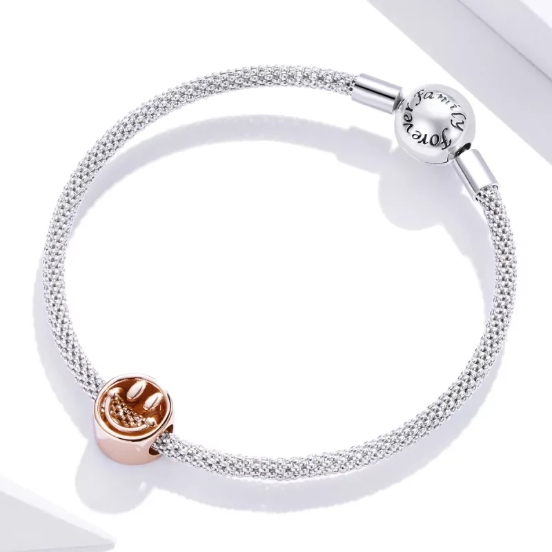 (imagen para) Charm de la suerte estilo Pandora en color oro rosa - SCC1787 - Ver 3