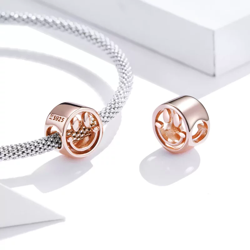 (imagen para) Charm de la suerte estilo Pandora en color oro rosa - SCC1787 - Ver 4