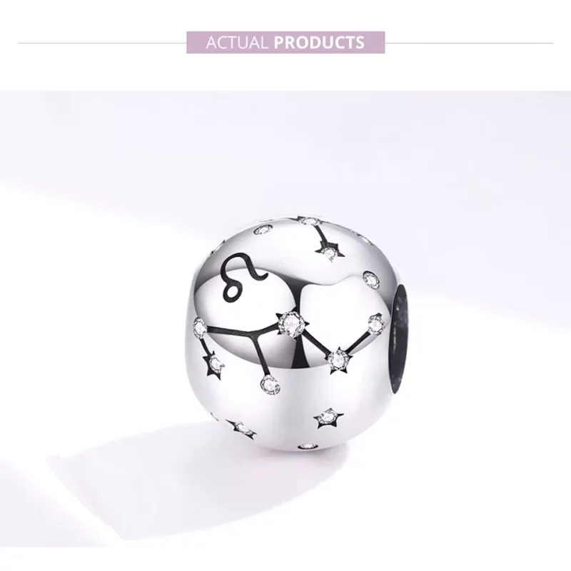 (imagen para) Charm de Leo en estilo Pandora plateado - SCC1218-5 - Ver 2