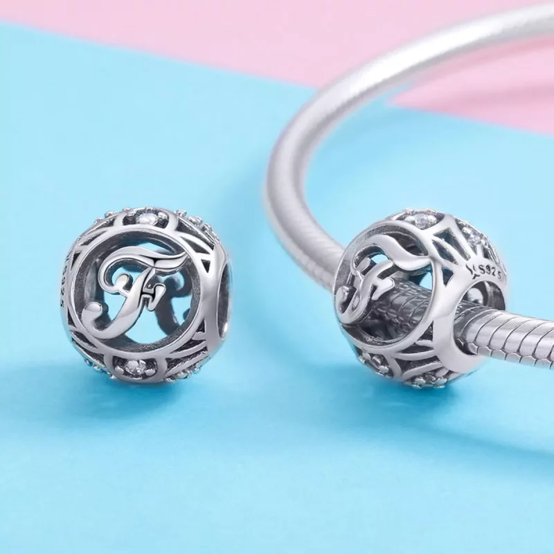 (imagen para) Charm de letra F estilo Pandora - SCC738-F - Ver 3