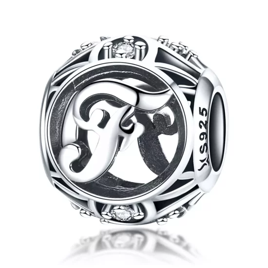 (imagen para) Charm de letra F estilo Pandora - SCC738-F - Haga clic en la imagen para cerrar.