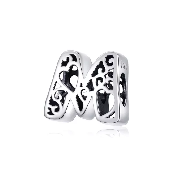 (imagen para) Charm de letra M de plata estilo Pandora - SCC1229-M