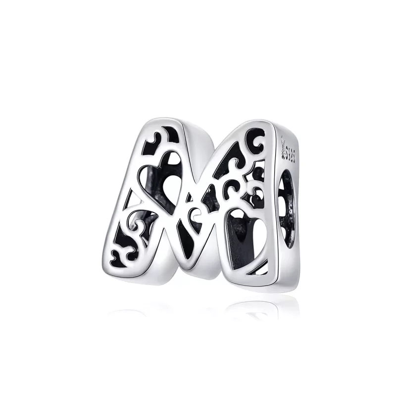 (imagen para) Charm de letra M de plata estilo Pandora - SCC1229-M