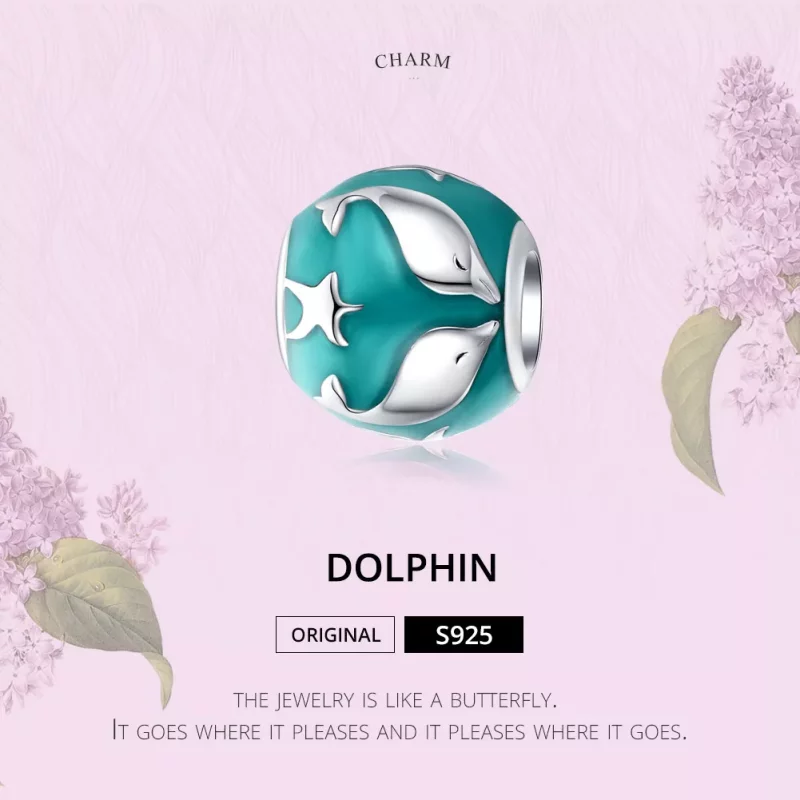 (imagen para) Charm de delfín plateado con estilo Pandora - SCC1295 - Ver 2