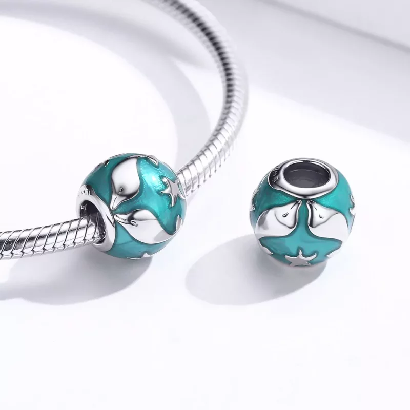 (imagen para) Charm de delfín plateado con estilo Pandora - SCC1295 - Ver 3
