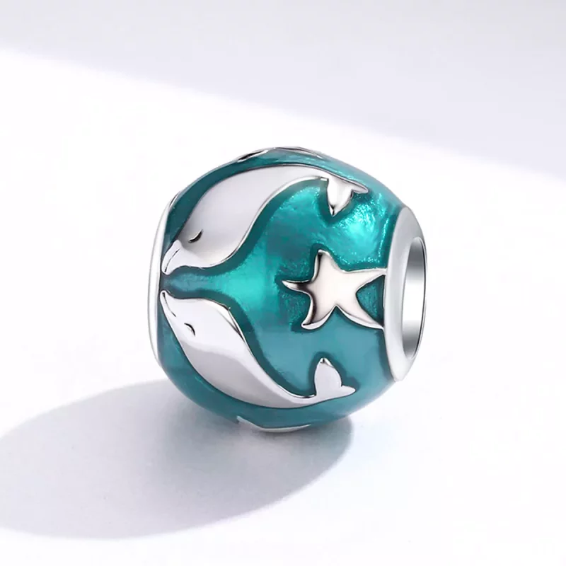 (imagen para) Charm de delfín plateado con estilo Pandora - SCC1295 - Ver 4