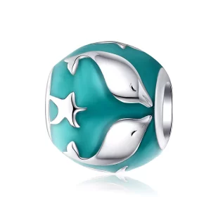 (imagen para) Charm de delfín plateado con estilo Pandora - SCC1295