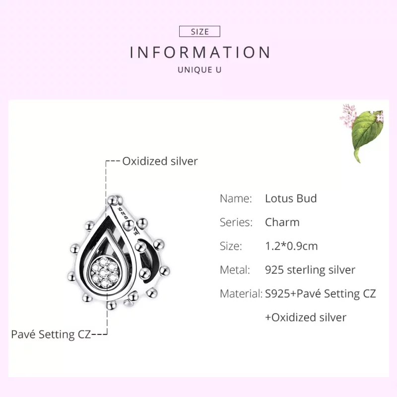 (imagen para) Charm de Lágrima de Plata al estilo Pandora - SCC1723 - Ver 7
