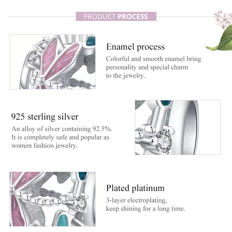 (imagen para) Charm de Libélula de Plata Estilo Pandora - BSC198 - Ver 8