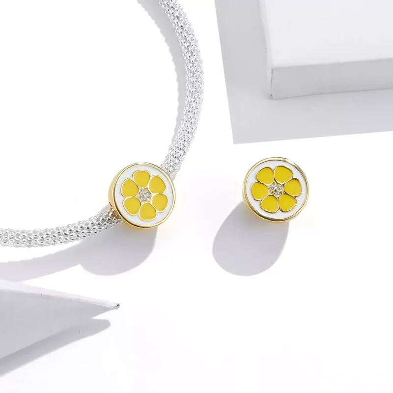 (imagen para) Charm de Limón Fresco en Estilo Pandora de Plata - SCC1590 - Ver 3