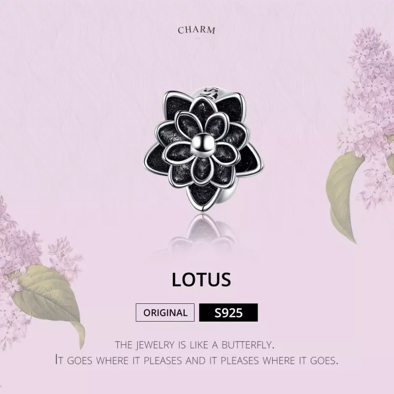 (imagen para) Charm de Loto de Plata de Estilo Pandora - SCC1196 - Ver 2