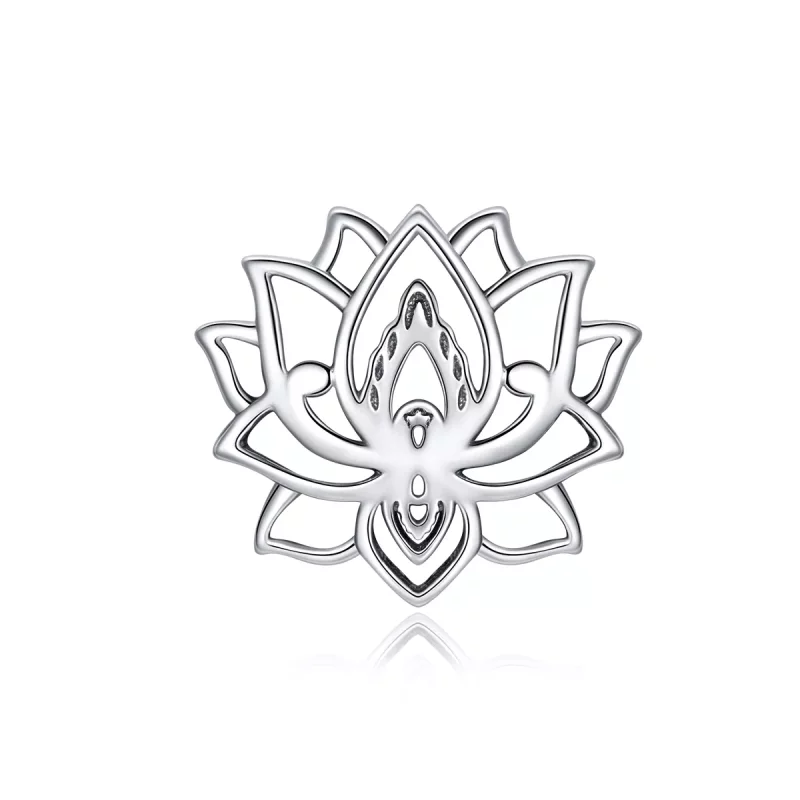(imagen para) Charm de Loto en Flor de Estilo Pandora de Plata - SCC1724