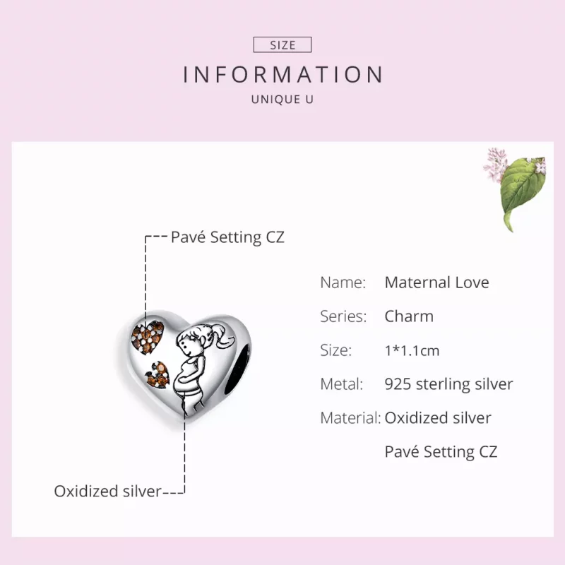 (imagen para) Charm de madre embarazada estilo Pandora en plata - SCC1589 - Ver 7