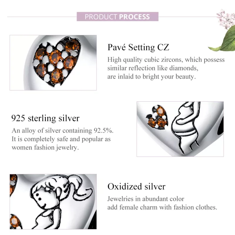 (imagen para) Charm de madre embarazada estilo Pandora en plata - SCC1589 - Ver 8