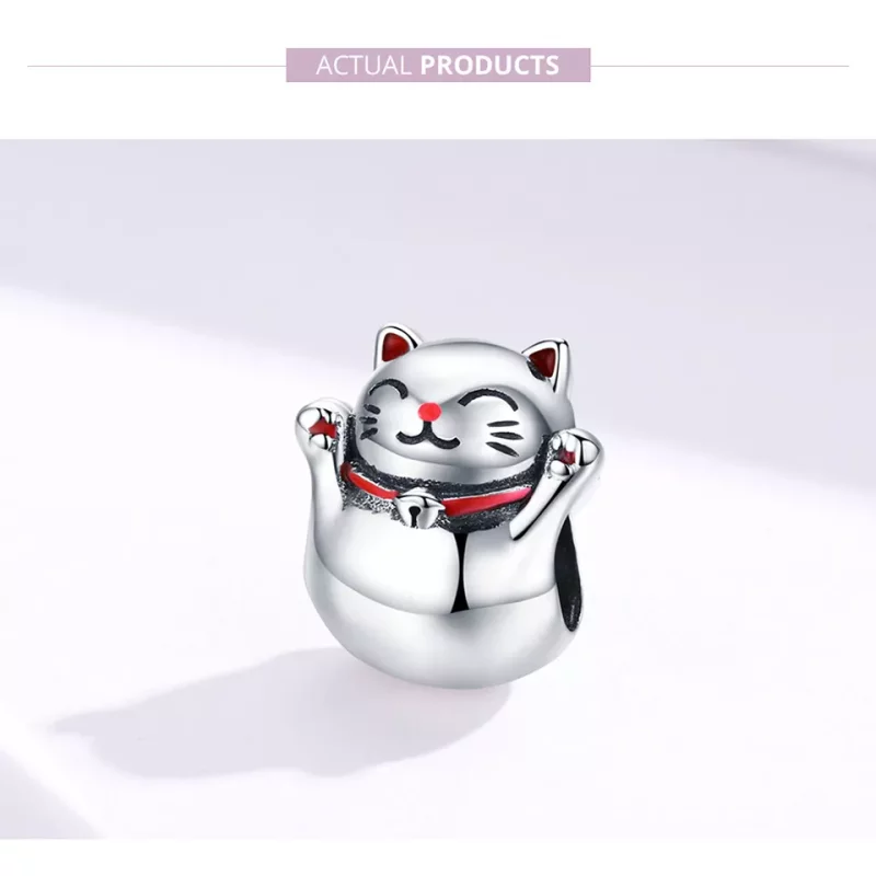 (imagen para) Charm de Maneki Neko estilo Pandora en plata - SCC1178 - Ver 5