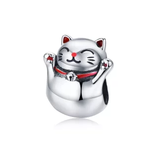 (imagen para) Charm de Maneki Neko estilo Pandora en plata - SCC1178