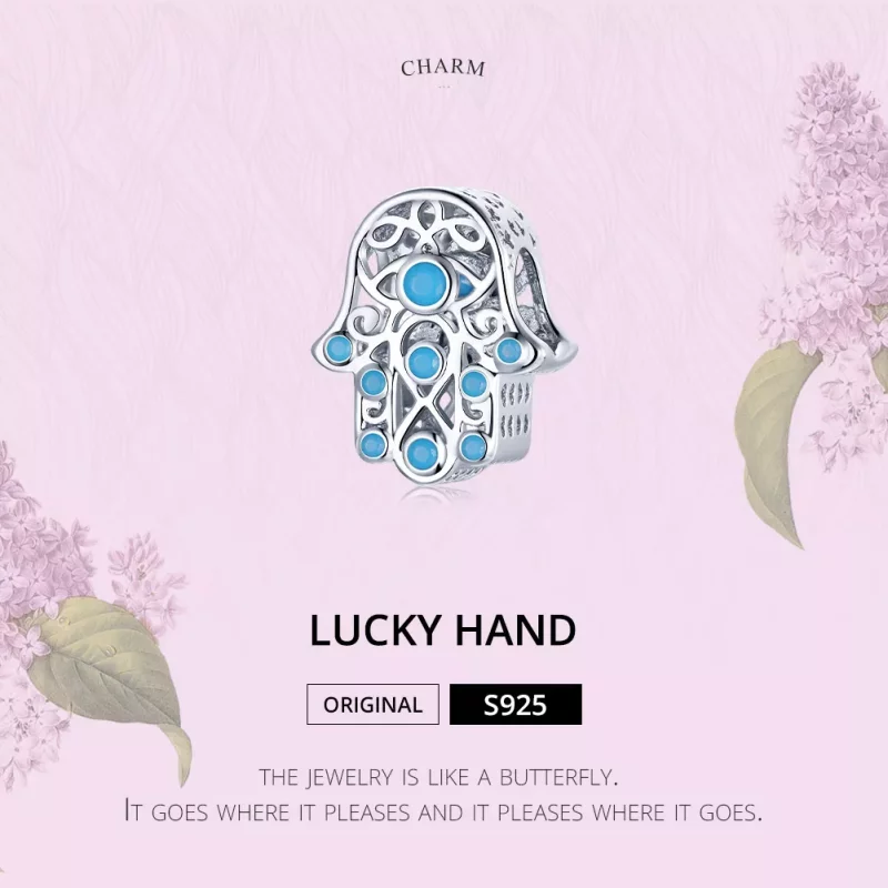 (imagen para) Charm de Mano de la Suerte en Plata Estilo Pandora - SCC1757 - Ver 6