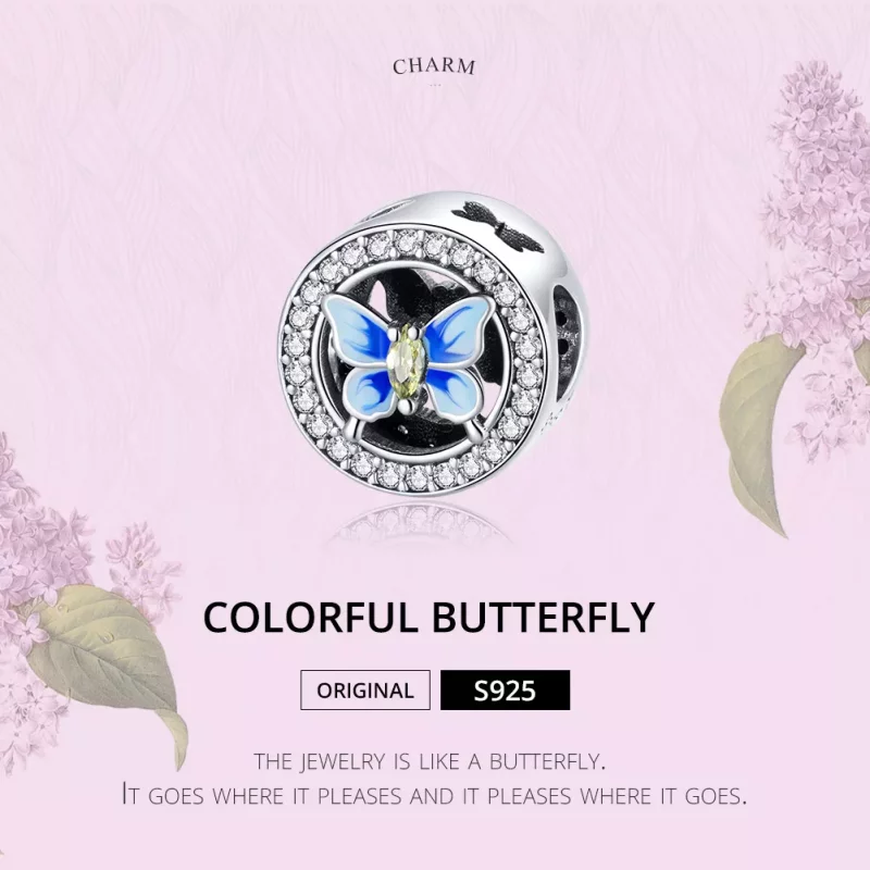 (imagen para) Charm de mariposa colorida estilo Pandora - SCC1682 - Ver 6