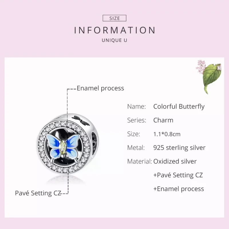 (imagen para) Charm de mariposa colorida estilo Pandora - SCC1682 - Ver 7