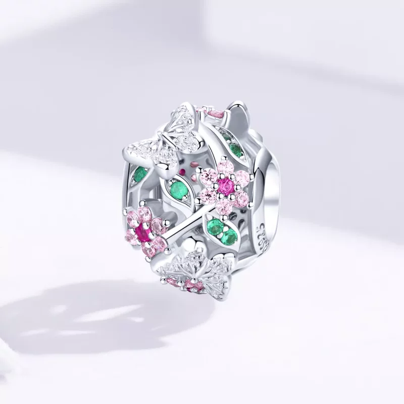 (imagen para) Charm de mariposa danzante de estilo Pandora en plata - BSC116 - Ver 2