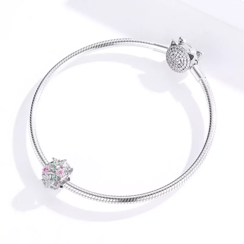 (imagen para) Charm de mariposa danzante de estilo Pandora en plata - BSC116 - Ver 3