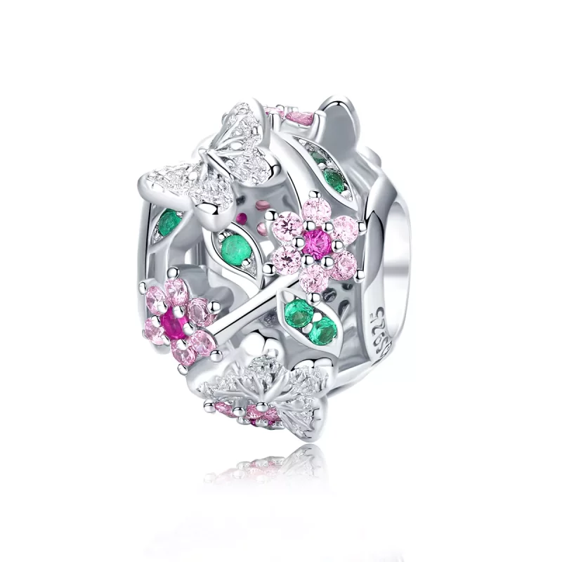 (imagen para) Charm de mariposa danzante de estilo Pandora en plata - BSC116 - Ver 5