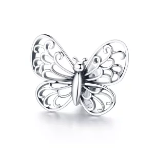 (imagen para) Charm de mariposa plateado estilo Pandora - BSC062