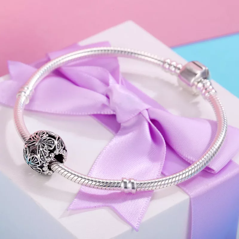 (imagen para) Charm de Mariposa Vintage de Plata al Estilo Pandora - SCC491 - Ver 5