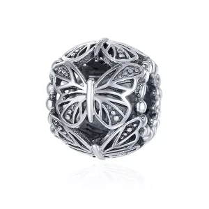 (imagen para) Charm de Mariposa Vintage de Plata al Estilo Pandora - SCC491