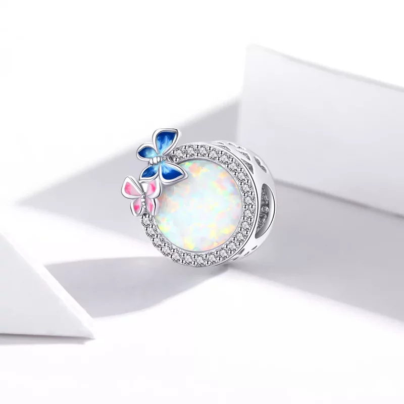 (imagen para) Charm de Mariposas de Plata al Estilo Pandora en Primavera - SCC1730 - Ver 2