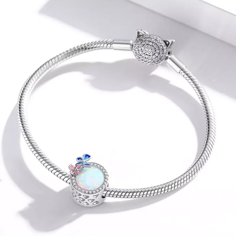 (imagen para) Charm de Mariposas de Plata al Estilo Pandora en Primavera - SCC1730 - Ver 3