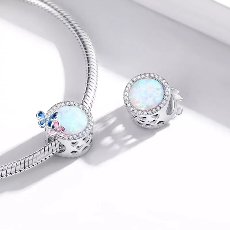 (imagen para) Charm de Mariposas de Plata al Estilo Pandora en Primavera - SCC1730 - Ver 4