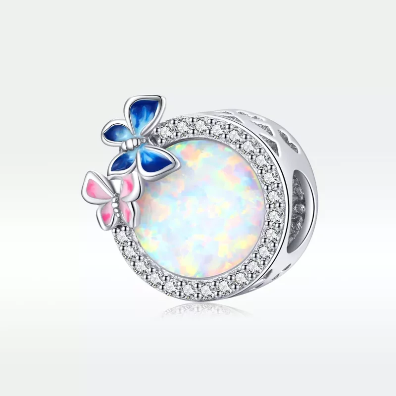(imagen para) Charm de Mariposas de Plata al Estilo Pandora en Primavera - SCC1730 - Ver 5