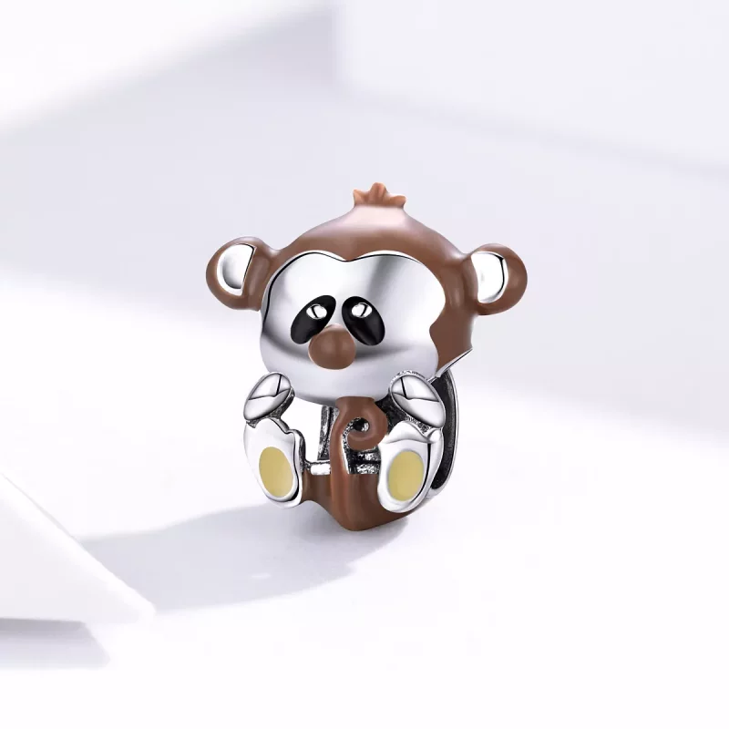 (imagen para) Charm de Mono de Plata Estilo Pandora - BSC125 - Ver 2