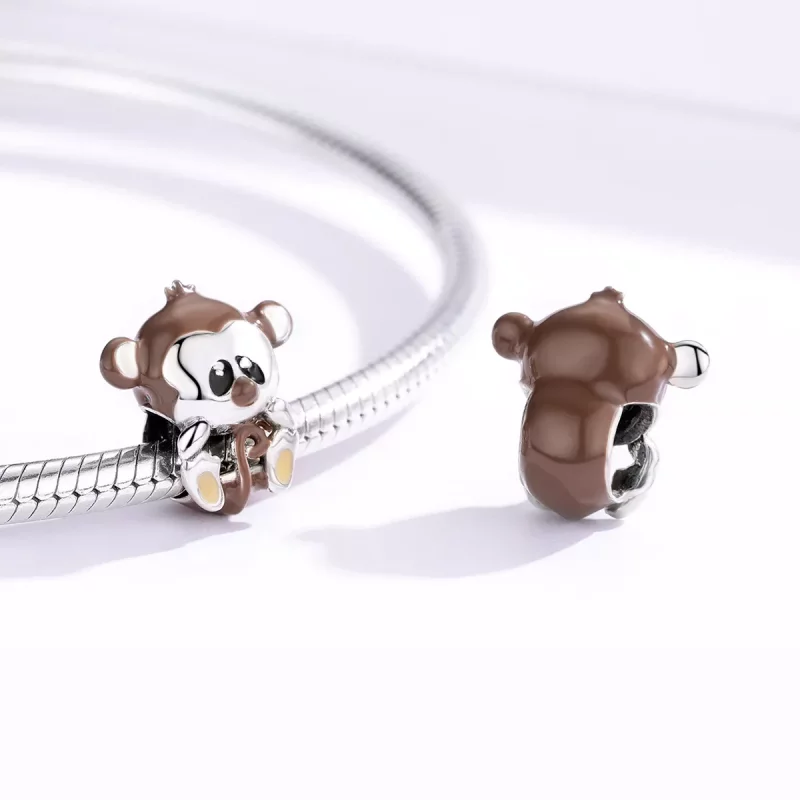 (imagen para) Charm de Mono de Plata Estilo Pandora - BSC125 - Ver 4