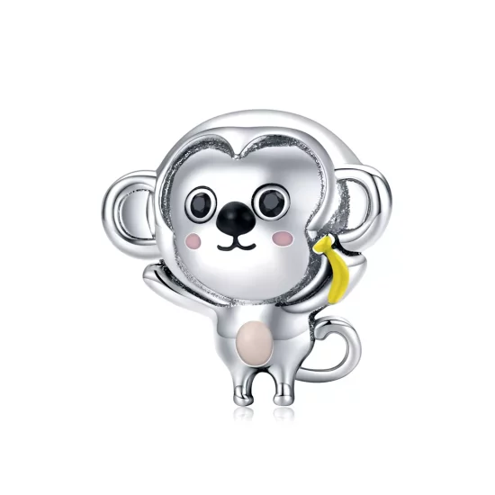 (imagen para) Charm de Mono Pequeño en Plata Estilo Pandora - SCC1575