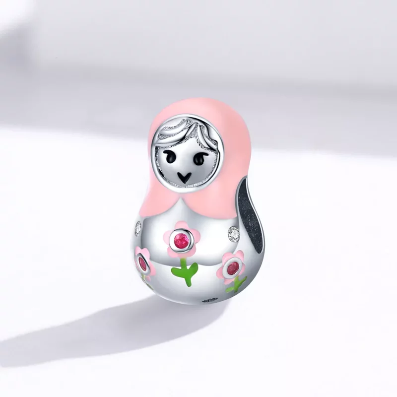 (imagen para) Charm de muñecas rusas de estilo Pandora en plata - SCC1435 - Ver 2