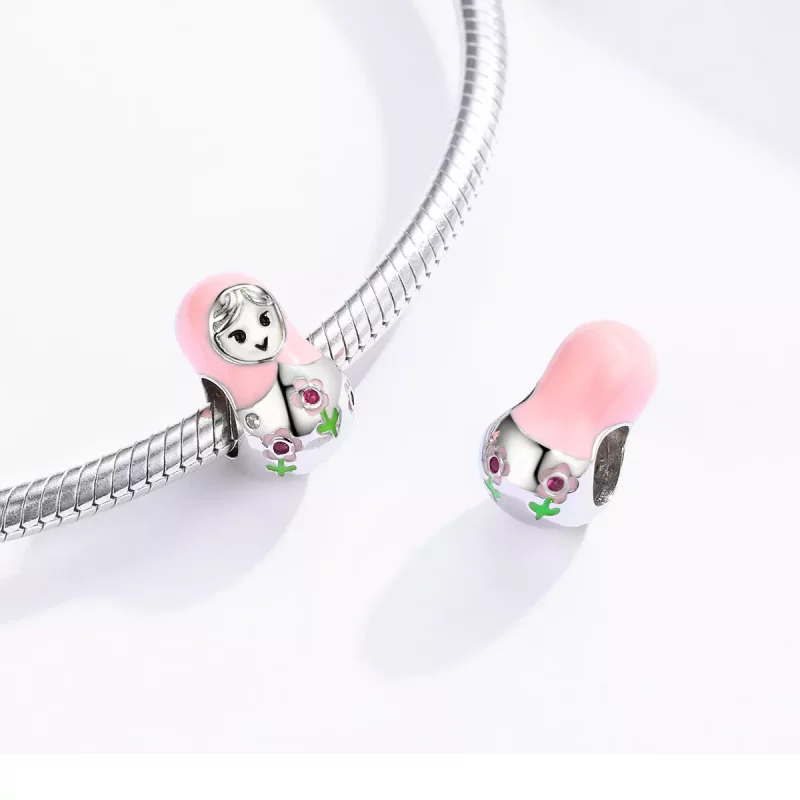 (imagen para) Charm de muñecas rusas de estilo Pandora en plata - SCC1435 - Ver 4