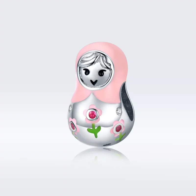 (imagen para) Charm de muñecas rusas de estilo Pandora en plata - SCC1435 - Ver 5