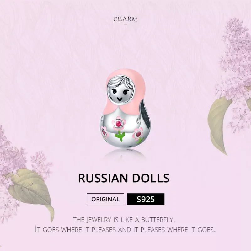 (imagen para) Charm de muñecas rusas de estilo Pandora en plata - SCC1435 - Ver 6