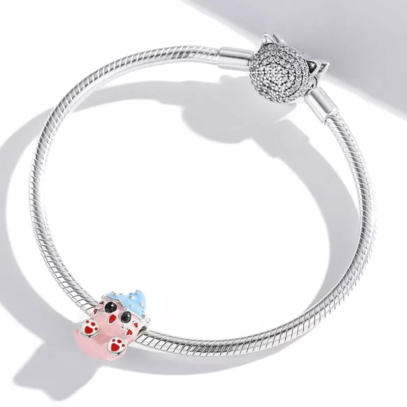 (imagen para) Charm de muñeco de gato lindo estilo Pandora - SCC1939 - Ver 4