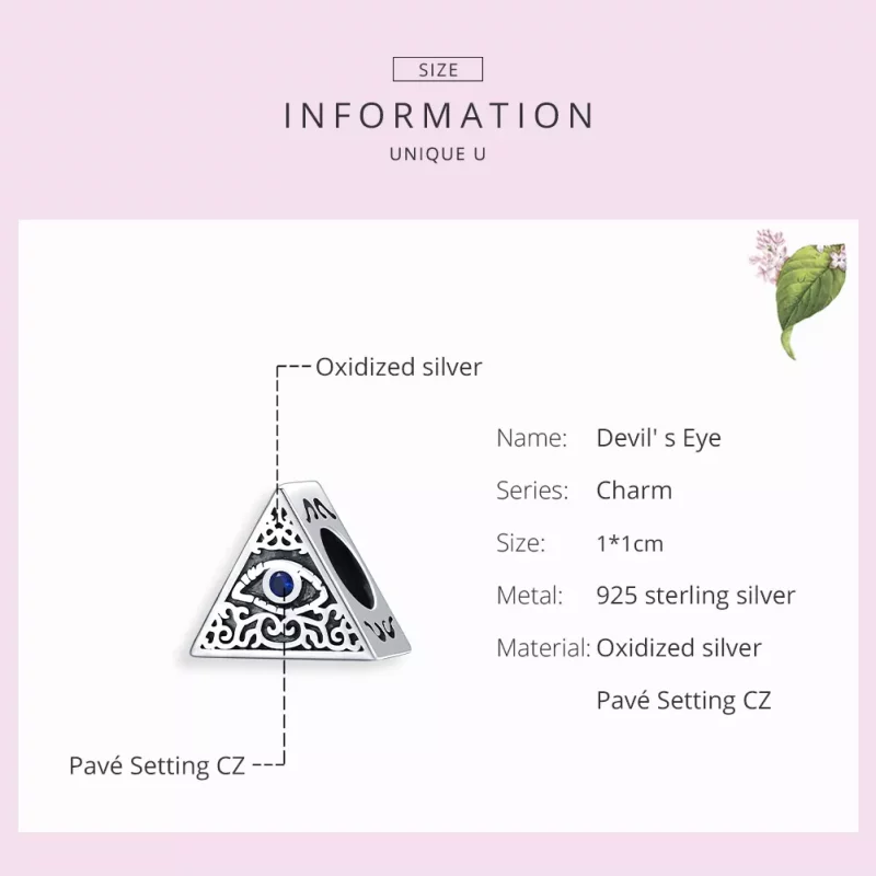 (imagen para) Charm de ojo del diablo plateado estilo Pandora - SCC1567 - Ver 7