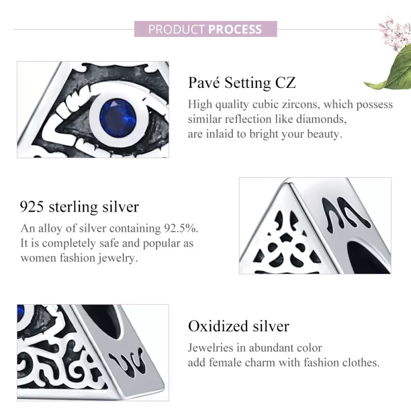 (imagen para) Charm de ojo del diablo plateado estilo Pandora - SCC1567 - Ver 8