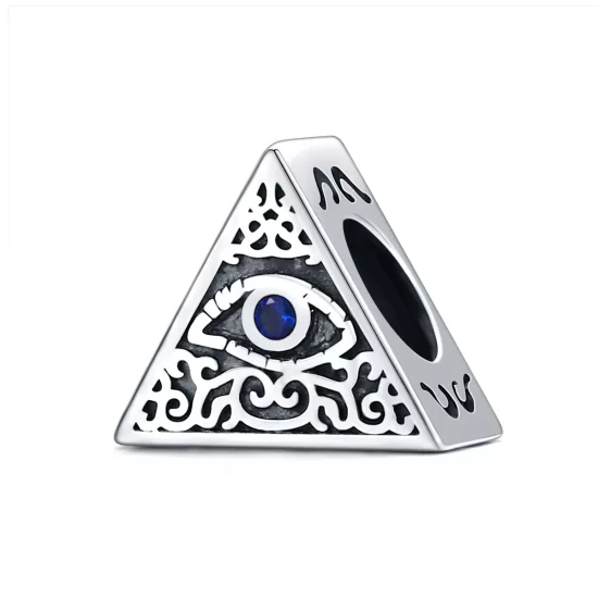 (imagen para) Charm de ojo del diablo plateado estilo Pandora - SCC1567