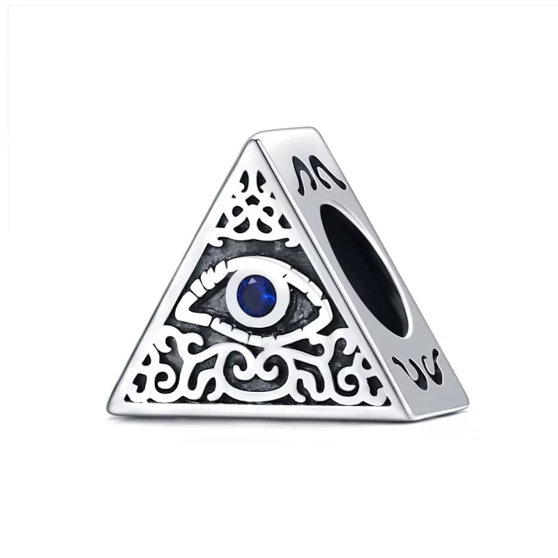 (imagen para) Charm de ojo del diablo plateado estilo Pandora - SCC1567
