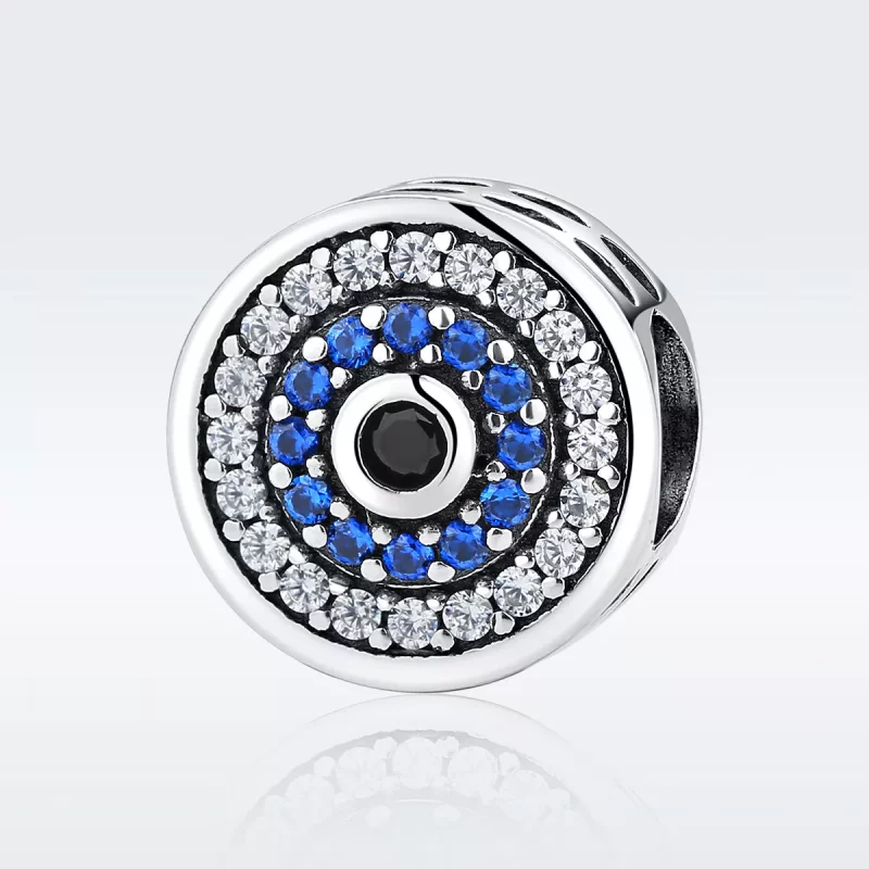 (imagen para) Charm de Ojo Plateado con Brilal Estilo Pandora - SCC092 - Ver 2