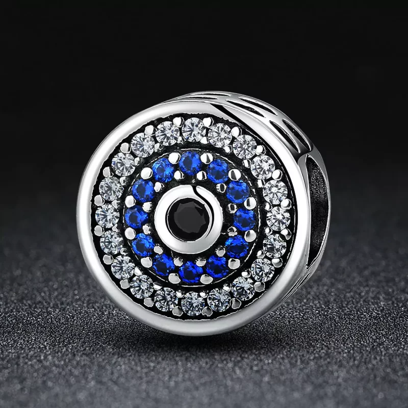 (imagen para) Charm de Ojo Plateado con Brilal Estilo Pandora - SCC092 - Ver 5