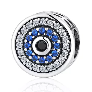 (imagen para) Charm de Ojo Plateado con Brilal Estilo Pandora - SCC092
