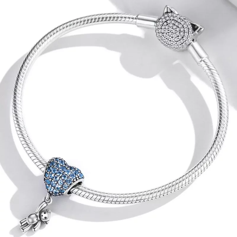(imagen para) Charm de oso con globo de amor al estilo Pandora - SCC2023 - Ver 3